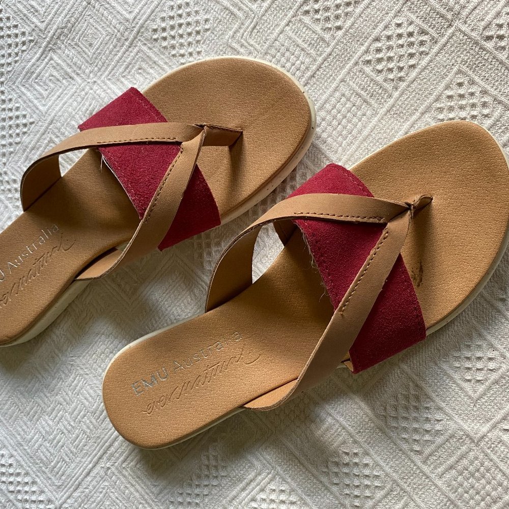 Emu Australia | Camel + Pink Leather Sandals